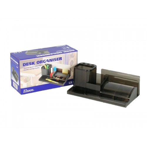 Elson - Desk Organizer, Paper and Pen Holder - Transparent Brown