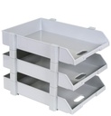 Elson - Office Paper Basket, Set of 3 Shelves - Gray