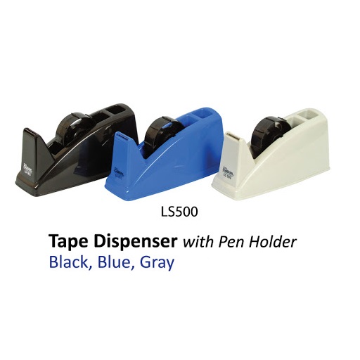 Elson - 3-in-1 large tape cutter with pen holder - gray color