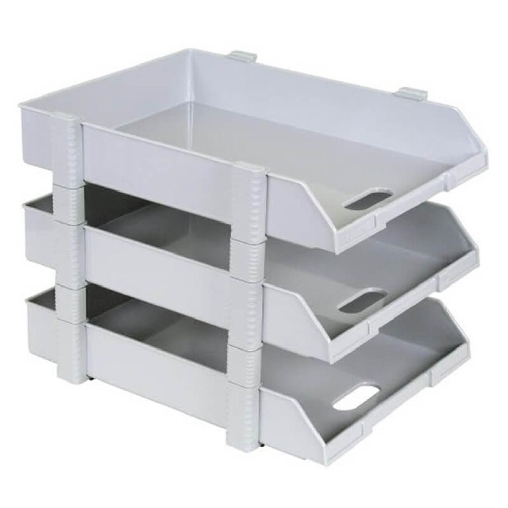 Elson - Office Paper Basket, Set of 3 Shelves - Beige