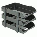 Elson - Office Paper Basket, Set of 3 Shelves - Black