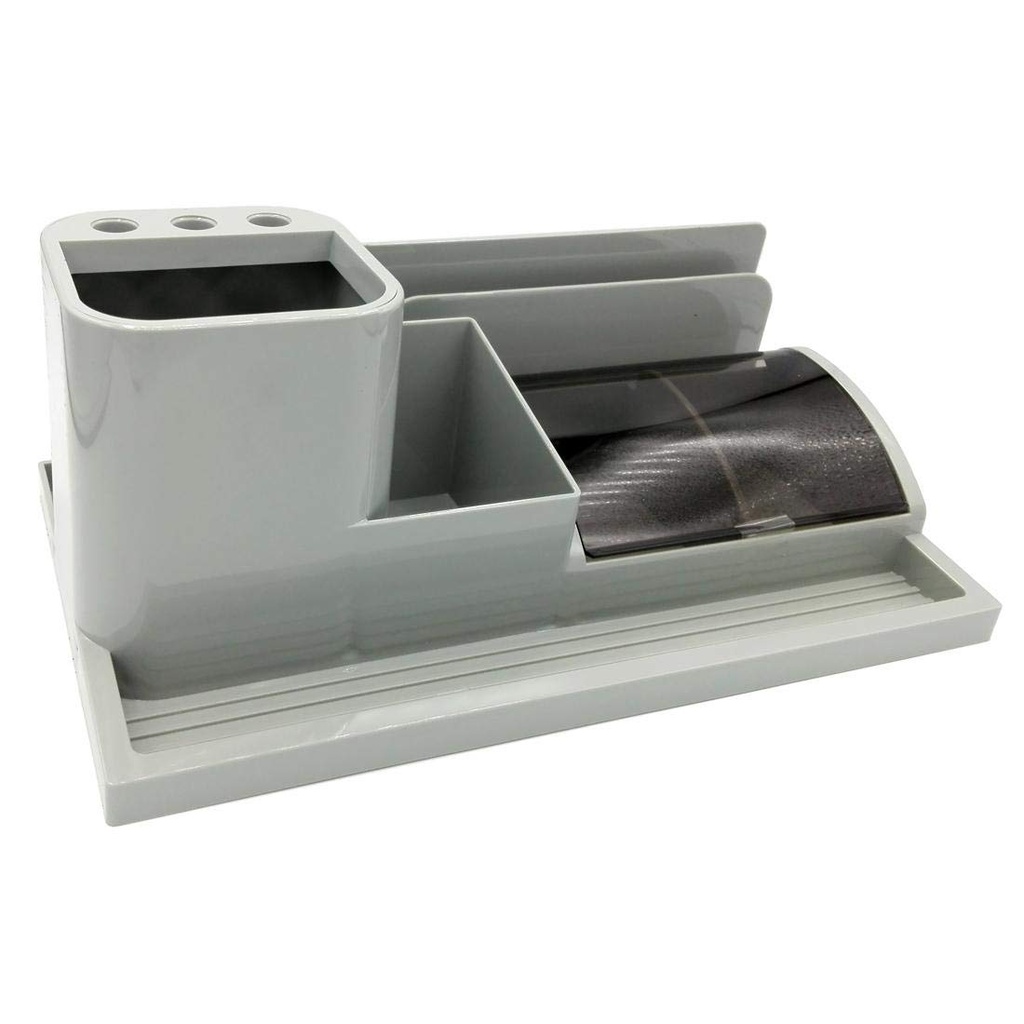 Elson - Desk Organizer, Paper and Pen Holder - Gray