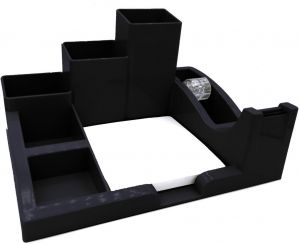 Elson - Desk Organizer, Paper and Pen Holder (With Paper) - Black