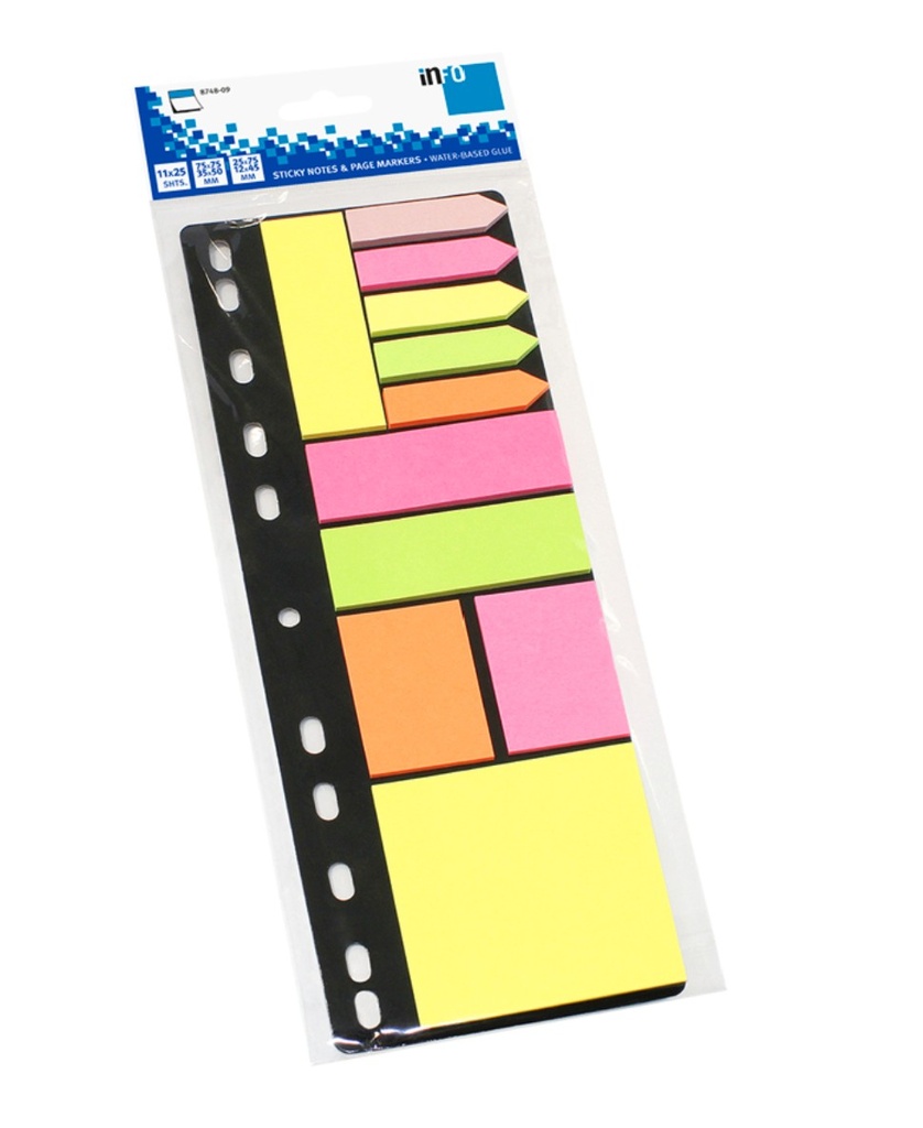 Info Note - page and file dividers in 4 various sizes, hanging