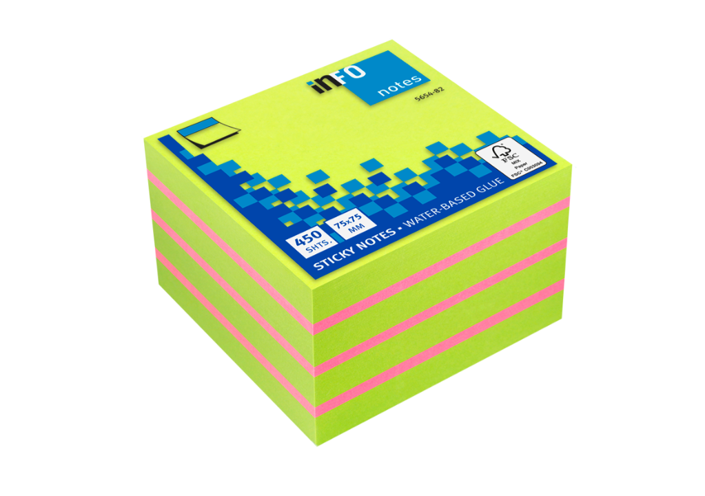 Info Note - colorful sticky notes, 450 sheets, 75 * 75 mm