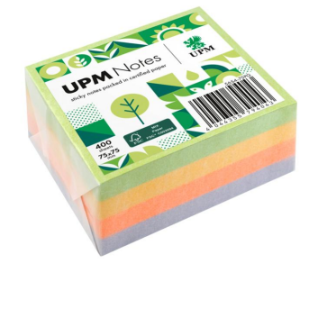 UPM NOTES - Colored sticky notes (spring), 400 sheets, 75 * 75 mm (environmentally friendly)