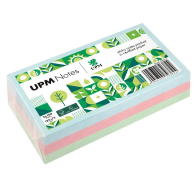 UPM NOTES - Pastel colored sticky notes 75 * 125 mm (environmentally friendly)