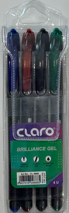 Claro - Brilliance Gel Pen Set - 4 Pens