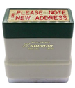 X-Stamper - Inked stamp with "Please note new address"