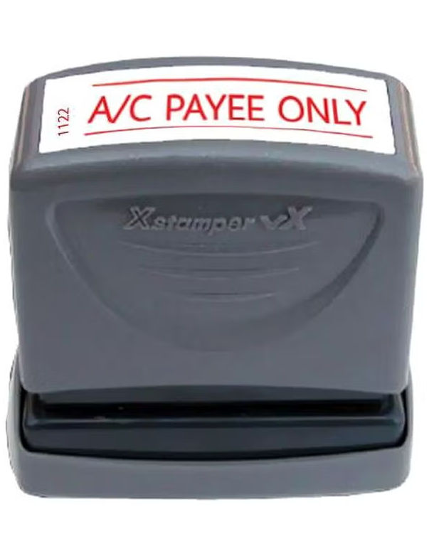 X-Stamper - an inked stamp with the phrase “Account Beneficiary Only”