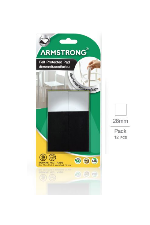 Armstrong Felt Furniture Protective Pads 28mm 12 Pieces - Black