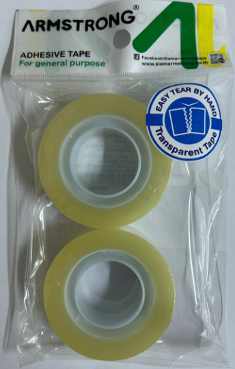 Armstrong - transparent adhesive tape (easy to cut by hand) - size 18 mm * 30 yards - 2 pieces in a bag