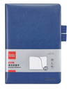 Comex - hardcover leather notebook, 120 sheets - A5 size - blue color