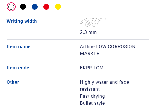 Artline - Low abrasion boya pen