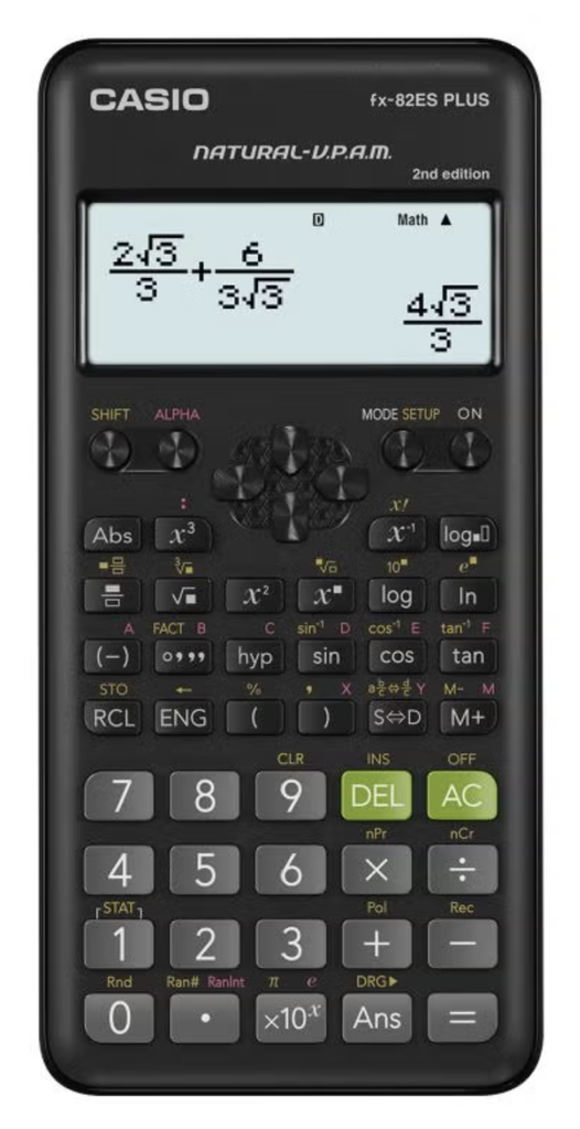 آلة حاسبة casio​ - حاسبة علمية باللون الأسود FX-82ES PLUS-2