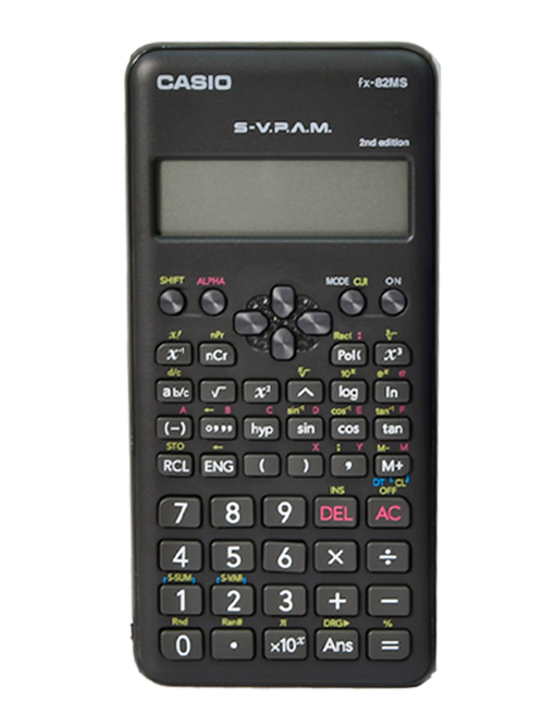 آلة حاسبة casio​ - حاسبة علمية باللون الأسود FX-82MS-2
