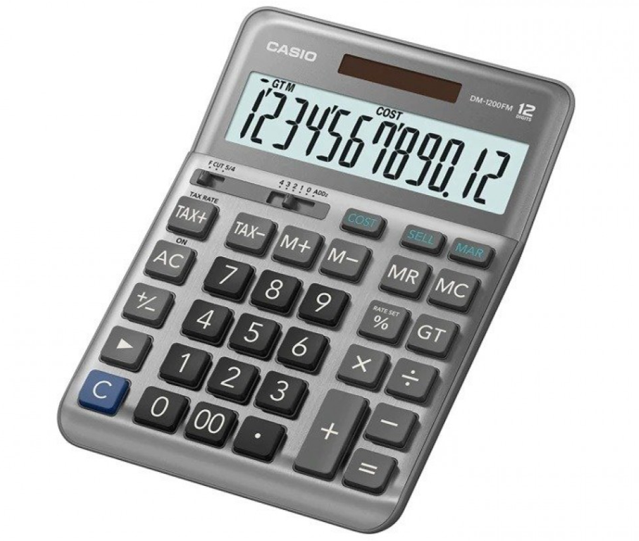 آلة حاسبة casio​ مكتبية 12 خانة DM-1200FM