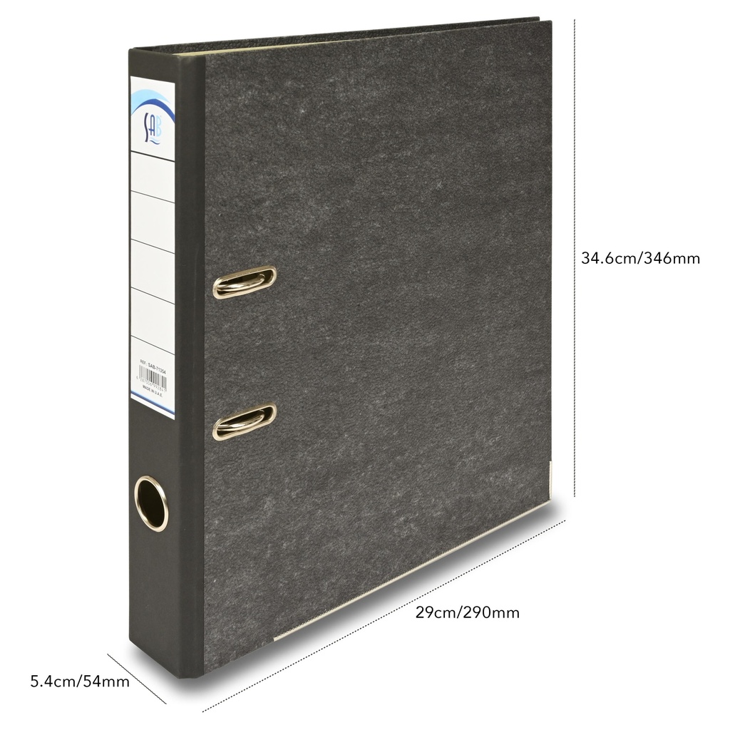 Sub - Classor Black Paper File 4cm - Filscap Size