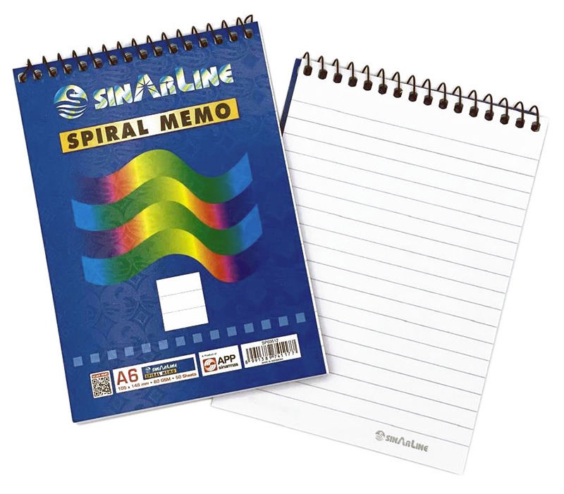 Sinar Line - Spiral Notebook 50 Sheets/60g A6 - Box of 48 Pieces