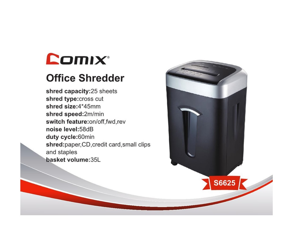 Comex electric paper shredder 25 sheets - 35 litres