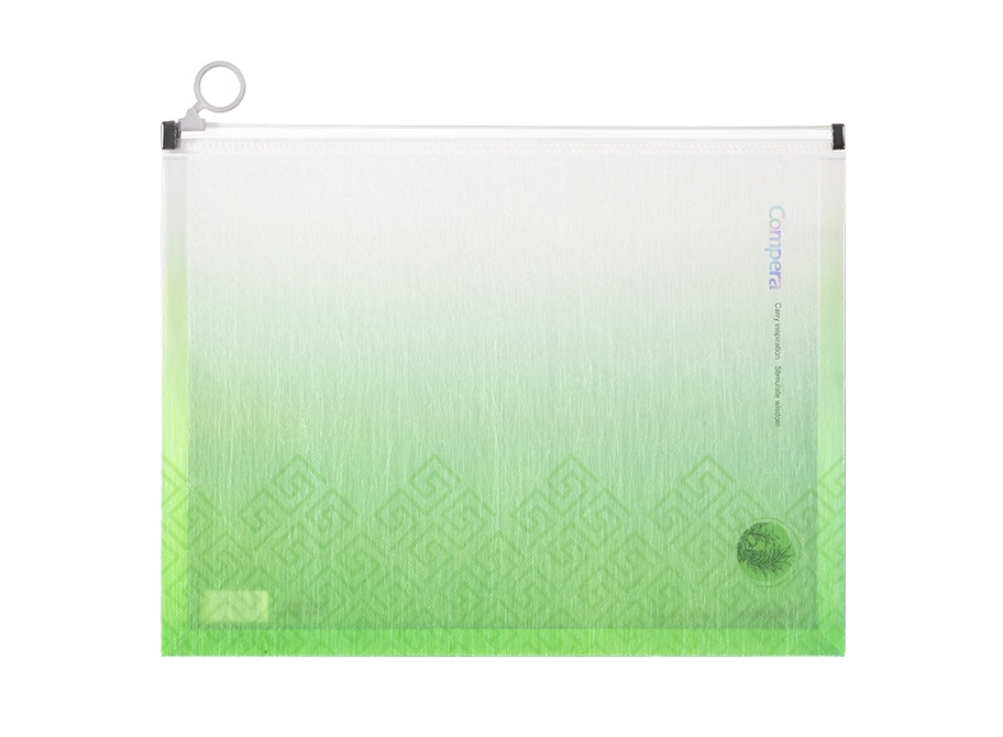 Comex - Zippered File Folder, A4 Size, Bag, Pack of 6 - Green