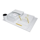 Sub - 8-piece leather desk set - white