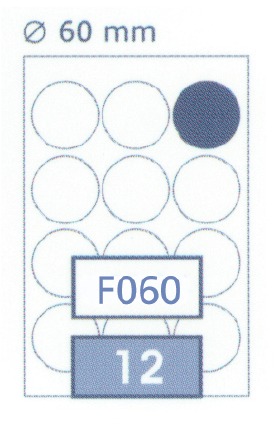 FUTURE - Multi-Purpose Labels 12 Pieces White Color - ꬾ60mm - 100 Sheets Pack Box - A4 Size