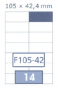 FUTURE - Multi-Purpose Labels 14 Pieces White Color - 105*42.4 mm - 100 Sheets Pack - A4 Size