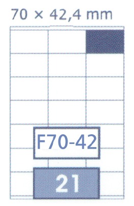 FUTURE - Multi-purpose stickers 21 pieces, white color - 70*42.4 mm - 100 sheet pack - A4 size