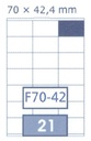 FUTURE - Multi-purpose stickers 21 pieces, white color - 70*42.4 mm - 100 sheet pack - A4 size