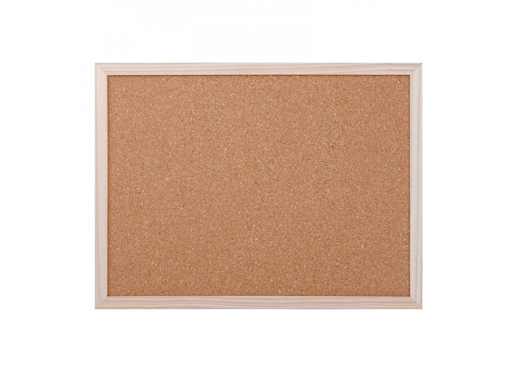 Cork bulletin board, one side, wood frame, 60*90 cm