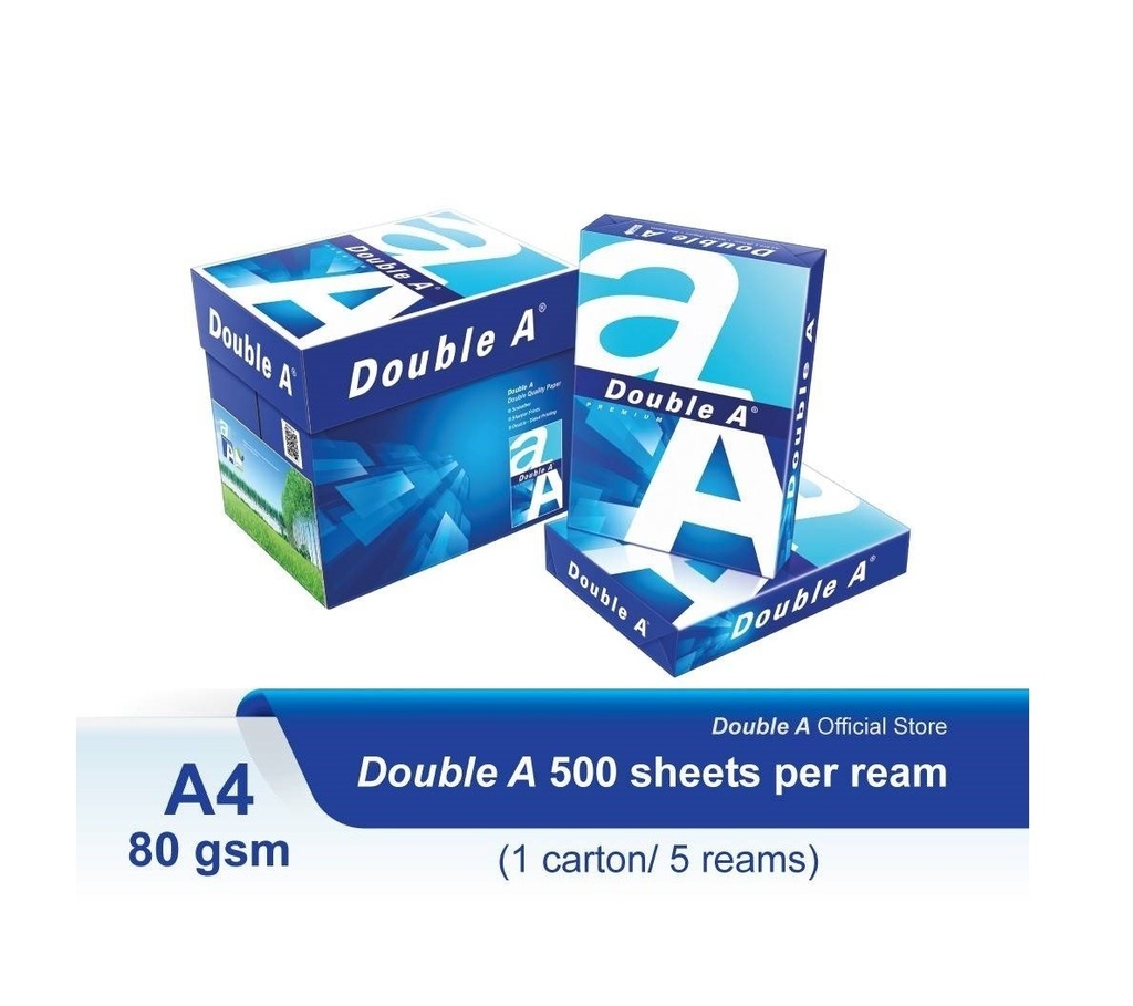 ورق تصويرDouble A ابيض مقاس A4 ثوب شد 500 ورقة - 80 جرام