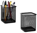 Sub - rectangular mesh pen holder - black