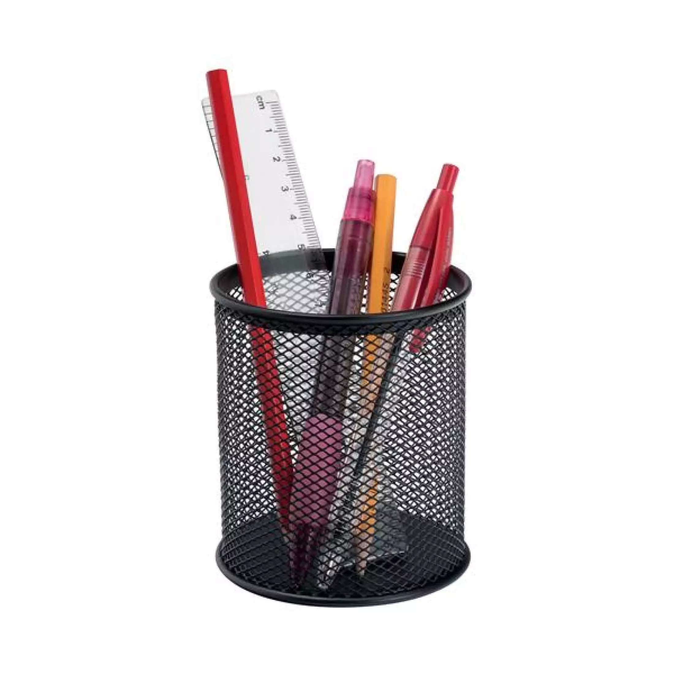 Sub - circular mesh pen holder - black