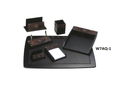 Kong Ping - 7-piece desk set - dark brown - base color is black
