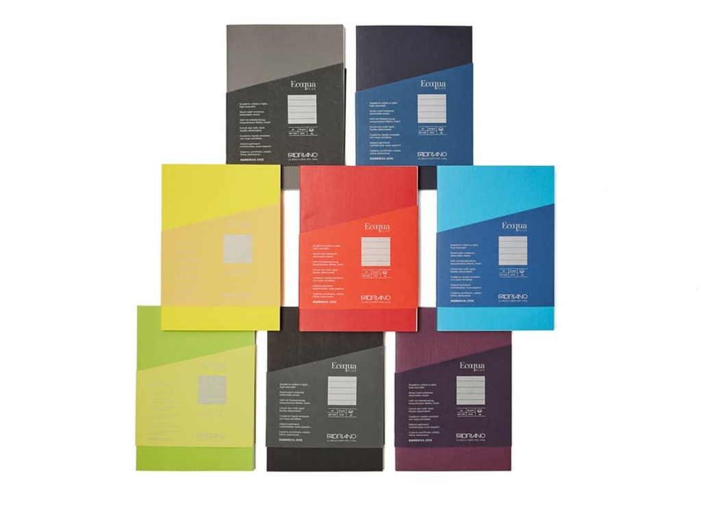 Fabriano - Fine Paper Cover Notebook 90g - Lined - 90 Sheets - Ecoqua Plus Size - A4 - Black Color