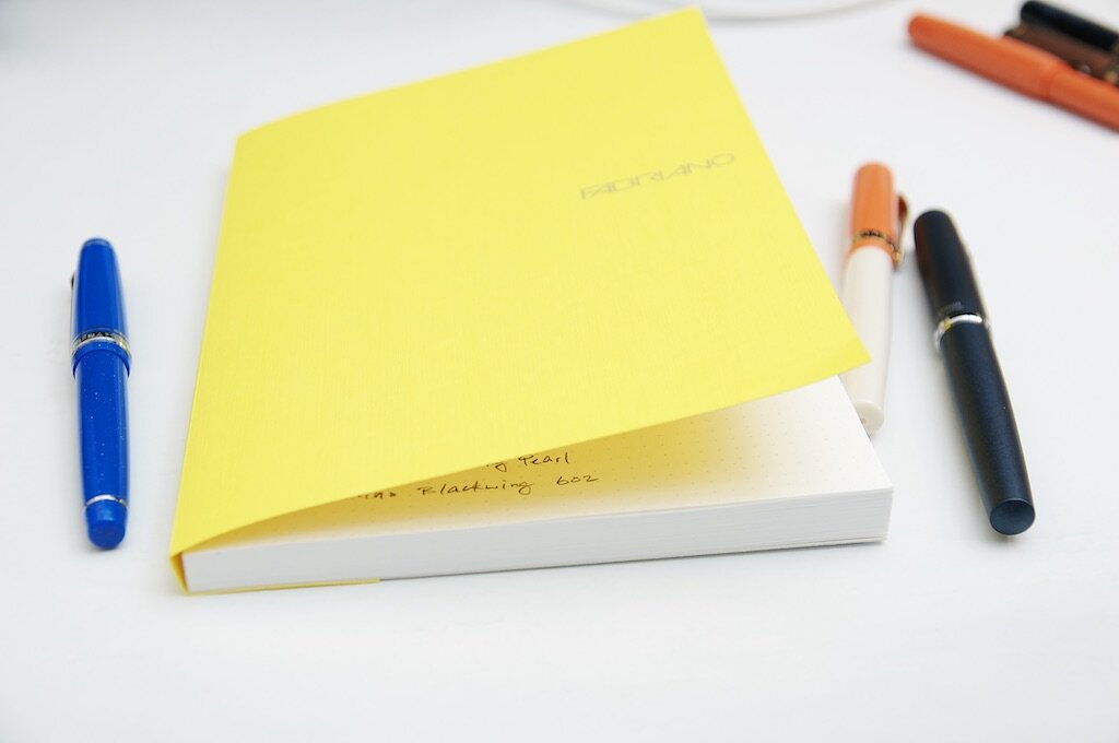 Fabriano - tempting paper cover notebook 90g - lined - 90 sheets - Ecoqua Plus size - A5 - yellow color