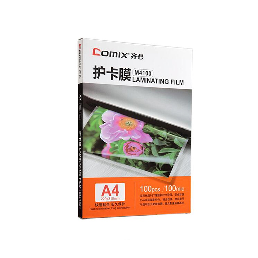 Comex - Thermal Lamination Plastic 100 Micron, A4 Size - Box of 100 Pieces
