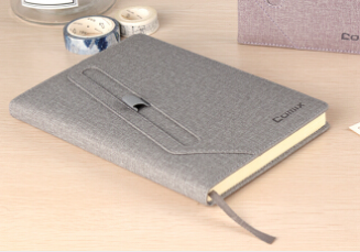 Comex - Comex business notebook, 122 sheets, yellow lined paper, A5 size - gray color