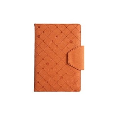 Comex - Yellow paper notebook, leather cover with magnetic button, A5 - orange color