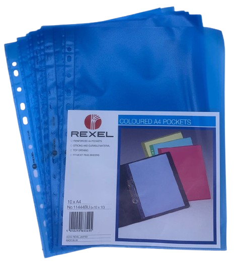 Rexel - A4 perforated file folder, box of 100 tablets, blue color