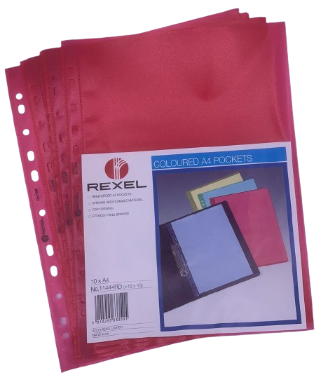 Rexel - A4 perforated file folder, box of 100 tablets, red color