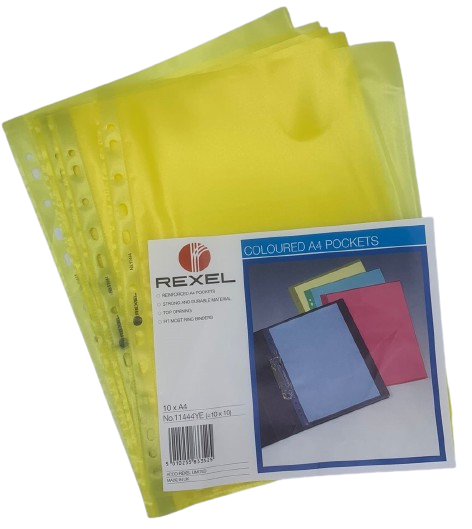 Rexel - A4 perforated folder, yellow box, 100 tablets