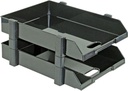 Office paper basket - black - Elson, 2 shelves