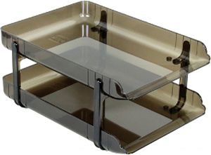 Transparent brown office paper basket - Elson