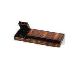 Elson - Wooden and beige desk organizer