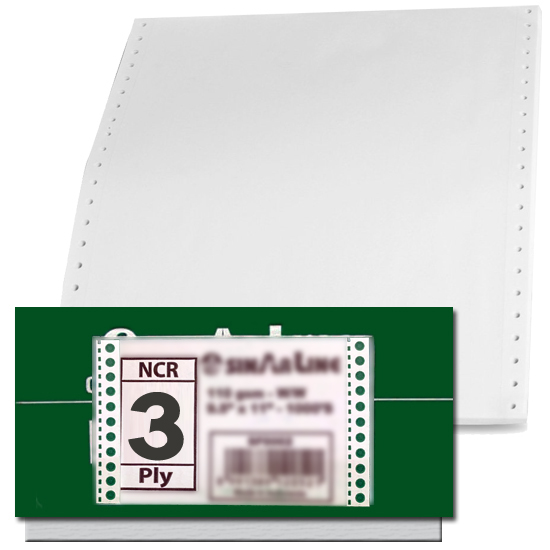 Sinar Line - White A4 Carbonated Computer Paper - 3 Ply