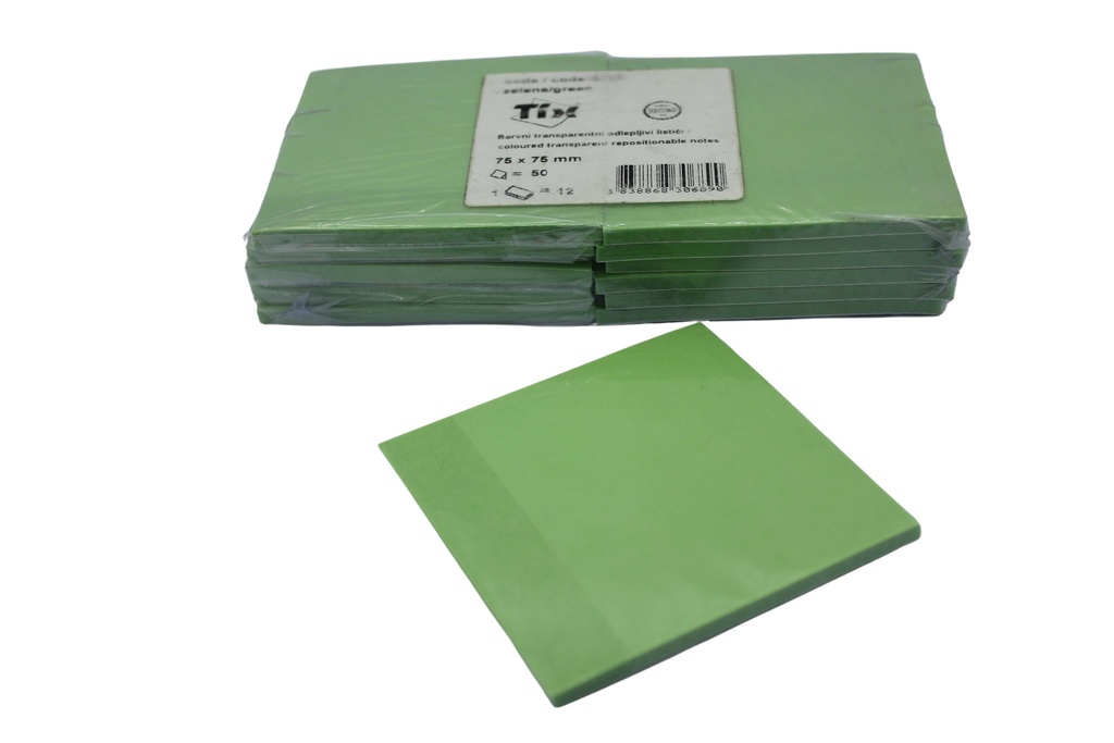 Aero - green transparent sticky notes - 75*75 mm - 50 pieces