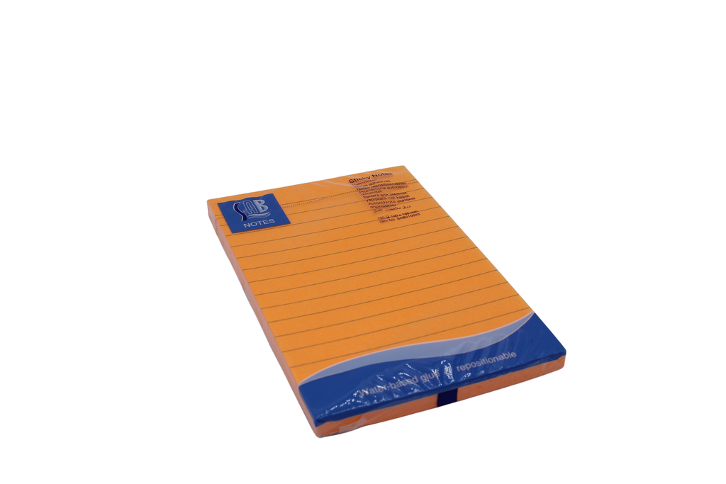 SAP - Fluorescent Orange Note Paper Lined 100*150mm 100 Sheets