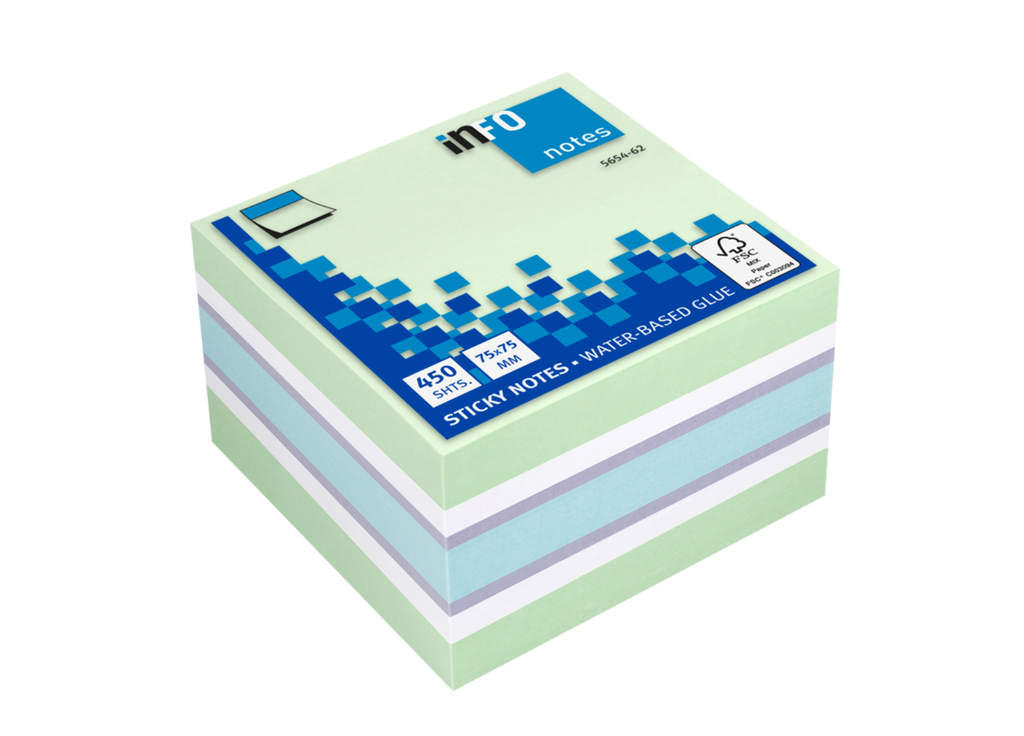 Info Note - colorful sticky notes 75 * 75 mm - 450 sheets